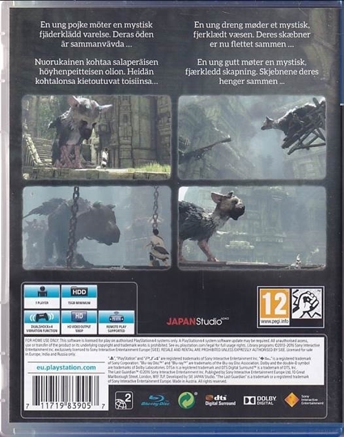 The Last Guardian - PS4 Spil (A Grade) (Genbrug)